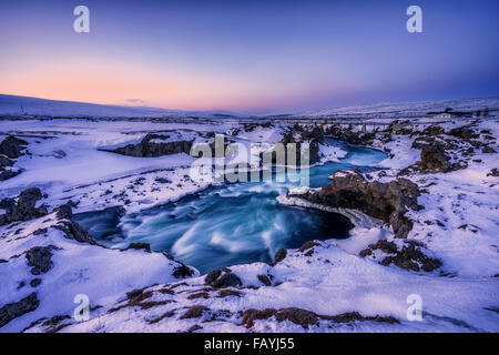 En hiver, l'Islande cascades Godafoss Banque D'Images