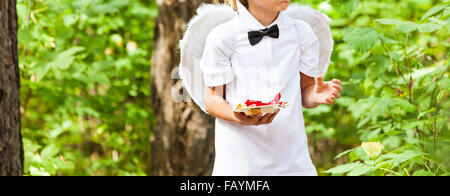 Cupid Boy avec ailes d'ange Banque D'Images