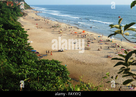 Varkala beach également connu sous le nom de papanasam beach Kerala Inde.C'est une destination touristique internationale. Banque D'Images