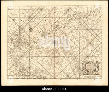 Côte de la MER DU NORD. Côte Est de l'Angleterre Hollande Flandre. COLLINS c1774 la carte Banque D'Images