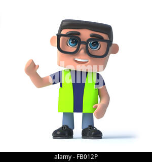 3D render d'un agent de santé et de sécurité forme bonjour. Banque D'Images