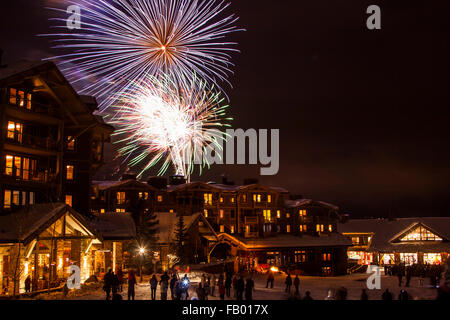 D'artifice au Four Seasons à Jackson Hole, Wyoming Banque D'Images