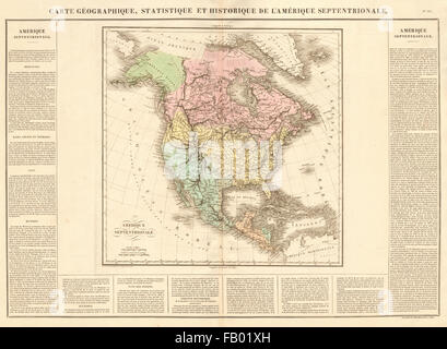 'L'Amérique septentrionale". L'Amérique du Nord. Fédération de l'Alaska. BUCHON, 1825 map Banque D'Images