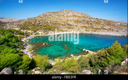 Anthony Quinn Bay, l'île de Rhodes, Grèce Banque D'Images