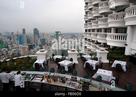 Vue panoramique et viws landcape de Bangkok du Sirocco toit. La Thaïlande. L'Asie, Bangkok, capitale, Centara Grand, rivière Chao Praya, Banque D'Images