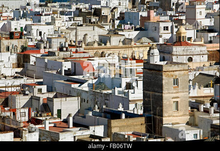 Toits de Cádiz.Cádiz, Andalousie, Espagne Banque D'Images