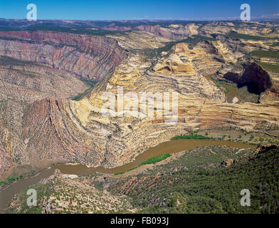 Green et canyons de rivière Yampa vue de Harper's Corner de Dinosaur National Monument, colorado Banque D'Images