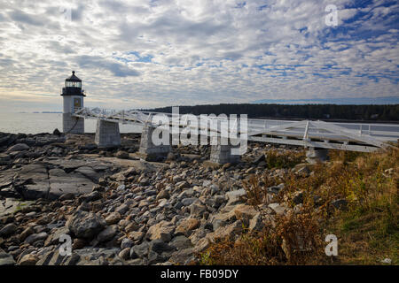 Marshall point lighthouse, créé en 1832, à Port Clyde, maine usa. Banque D'Images