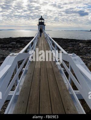 Marshall point lighthouse, créé en 1832, à Port Clyde, maine usa. Banque D'Images