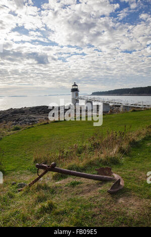 Marshall point lighthouse, créé en 1832, à Port Clyde, maine usa. Banque D'Images