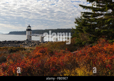 Marshall point lighthouse, créé en 1832, à Port Clyde, maine usa. Banque D'Images