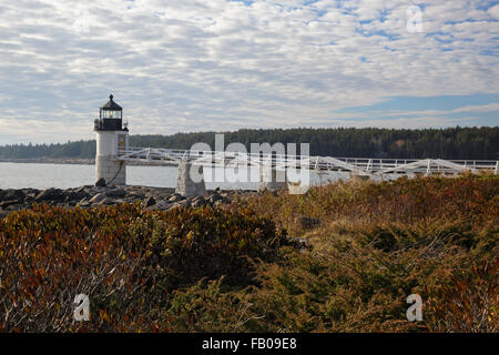 Marshall point lighthouse, créé en 1832, à Port Clyde, maine usa. Banque D'Images