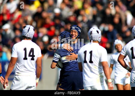 Osaka, Japon. 3 janvier, 2016. Hiroaki Saito () Rugby : le 95ème All Japan High school Rugby match quart de tournoi entre Toin 12-31 Tenri Gakuen au stade de Rugby Hanazono, à Osaka, au Japon . © AFLO/Alamy Live News Banque D'Images