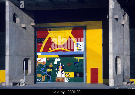 Le "Palais de l'Assemblée Générale' Édifice du Parlement ou assemblée législative (1953) conçu par Le Corbusier dans le cadre de l'habitation à Capiotal Chandigarh Punjab Inde Banque D'Images