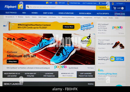 Flipkart site web pour les achats en ligne en Inde Banque D'Images