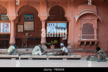 Centre historique de Mandawa, Rajasthan, Inde Banque D'Images