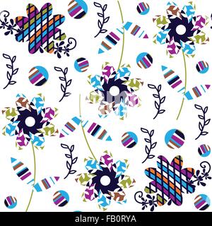 Floral coloré motif transparente dans des couleurs sombres et sans motif dans le menu swatch, illustrations vectorielles Illustration de Vecteur