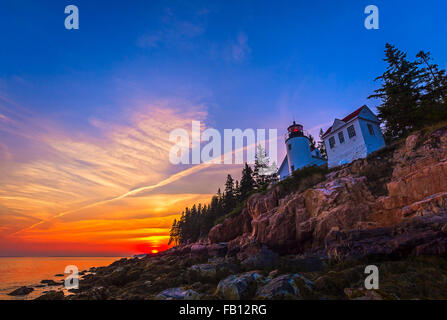 Phare au coucher du soleil Banque D'Images