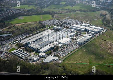 Une vue aérienne de l'usine de Whitley Coventry, siège de voitures de Jaguar Banque D'Images