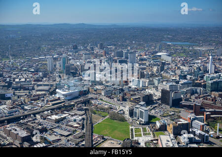 Une vue aérienne du centre-ville de Birmingham, dans les Midlands de l'Ouest, Royaume-Uni Banque D'Images