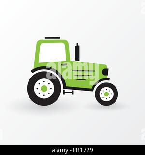 Tracteur agricole simple green Illustration de Vecteur