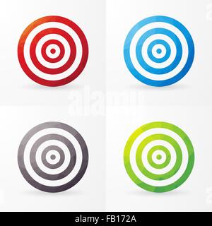 Ensemble de cibles colorées isolé sur fond blanc Illustration de Vecteur