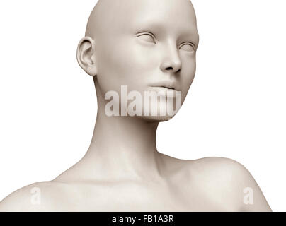 Statue d'une belle femme isolé sur blanc. Banque D'Images