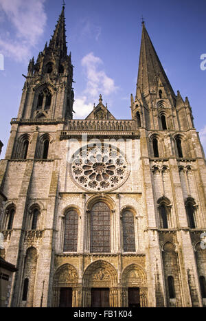 Cathédrale gothique de Notre Dame de Chartres, Eure-et-Loir, France Banque D'Images