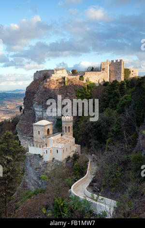 Châteaux d'Erice, Sicile Banque D'Images