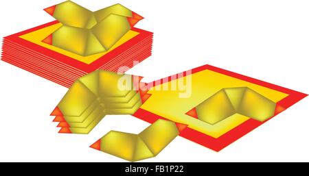Chinois traditionnel chinois, l'or et du papier ou de l'argent fantôme Joss pour la célébration du Nouvel An chinois et des occasions spéciales. Illustration de Vecteur
