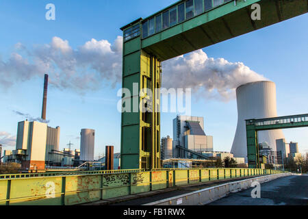 STEAG centrale de charbon Walsum, près de Duisburg sur le Rhin, la tour de refroidissement du bloc 10, Banque D'Images