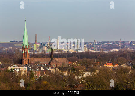 Vue panoramique de la partie nord de Essen, Allemagne, la Ruhr, à Gelsenkirchen, l'industrie, Banque D'Images