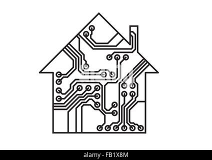 Ménage à puce de circuit imprimé, vecteur Illustration de Vecteur