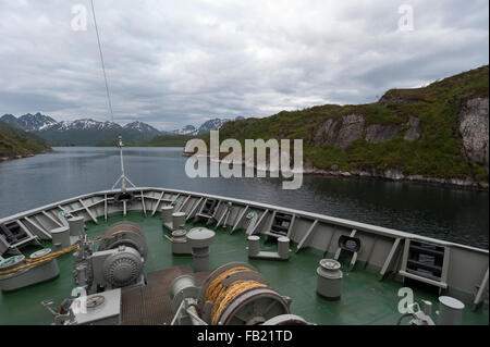 Hurtigruten ms nordlys bateau de croisière, trollfjord, Norvège Banque D'Images