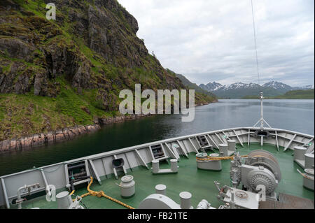 Hurtigruten ms nordlys bateau de croisière, trollfjord, Norvège Banque D'Images