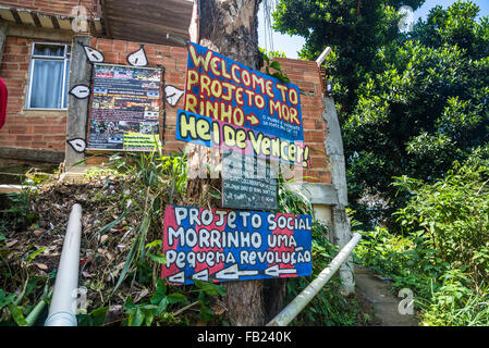 Projet Morrinho, Vila da Silva, favela Pereirão, quartier de Laranjeiras, Rio de Janeiro, Brésil Banque D'Images