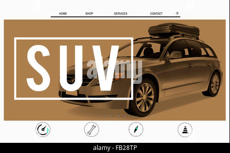 Mise en page d'accueil du site Web de voiture Concept Publicité Banque D'Images
