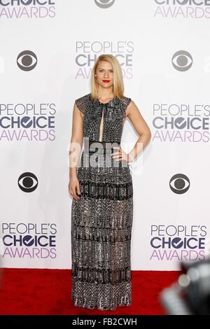 Claire Danes assiste à la People's Choice Awards 2016 chez Microsoft Theatre de Los Angeles, USA, le 06 janvier 2016. Photo : Hubert Boesl/DPA - AUCUN FIL SERVICE - Banque D'Images