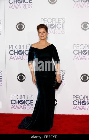 L'actrice Marcia Gay Harden assiste à la People's Choice Awards 2016 chez Microsoft Theatre de Los Angeles, USA, le 06 janvier 2016. Photo : Hubert Boesl/DPA - AUCUN FIL SERVICE - Banque D'Images