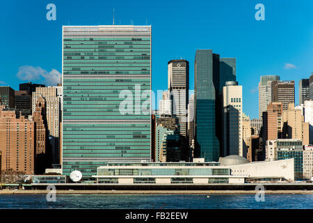 Le siège de l'Organisation des Nations Unies, Manhattan, New York, USA Banque D'Images