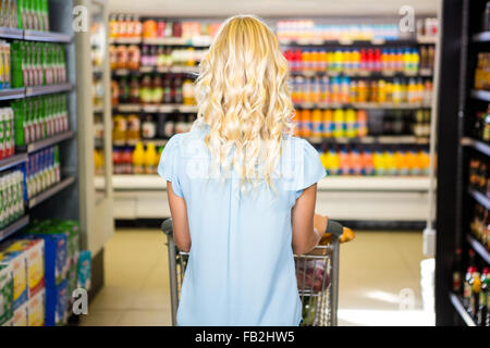 Vue arrière du woman panier Banque D'Images