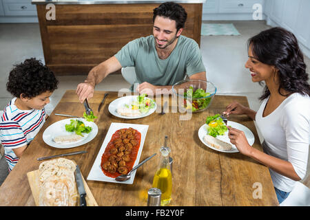 Happy Family having lunch together Banque D'Images