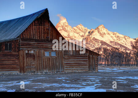 Moulton Barn en hiver Banque D'Images