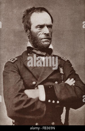 William Tecumseh Sherman, 1820 - 1891. Soldat américain, homme d'affaires, enseignant, auteur et général dans l'Armée de l'Union pendant la guerre civile américaine. Banque D'Images