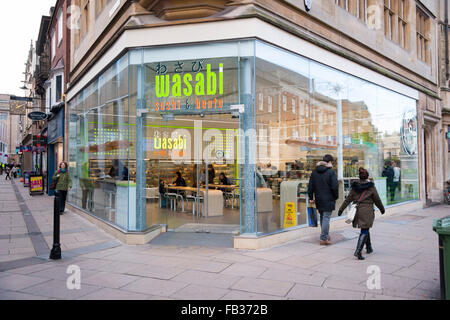 Le Wasabi sushi Bento et restaurant à Cambridge UK Banque D'Images