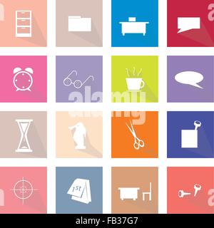 Télévision Icônes, Illustration Série de 16 entreprises et les noms des icônes de bureau. Illustration de Vecteur