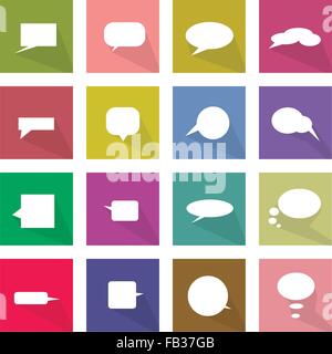 Télévision Icônes, Illustration Série de 16 Bulles de texte ou icône de bulles des étiquettes. Illustration de Vecteur
