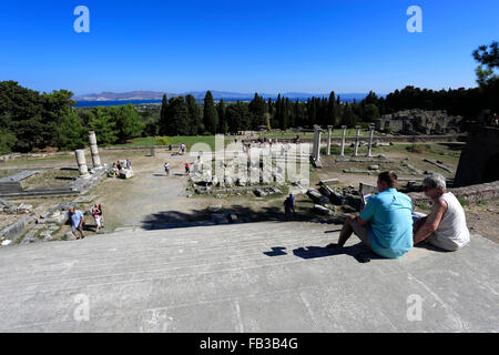 L'Asklepeion un temple de guérison, sacré pour le dieu Asclépios, dieu grec de la médecine, l'île de Kos, Dodecanese Banque D'Images