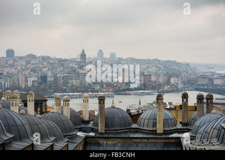 Voir à partir de la Mosquée de Suleymaniye Istanbul Banque D'Images