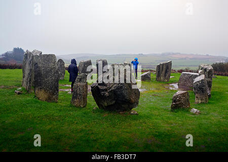 Pierres de Drombeg cercle, monument mégalithique Glandore West Cork Irlande Banque D'Images